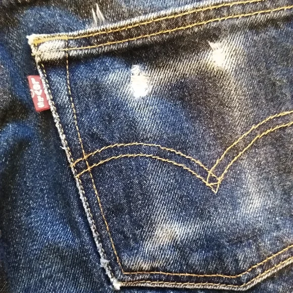 Levi's 501 Blue Denim Jeans, actual 28x30 - Picture 3 of 10